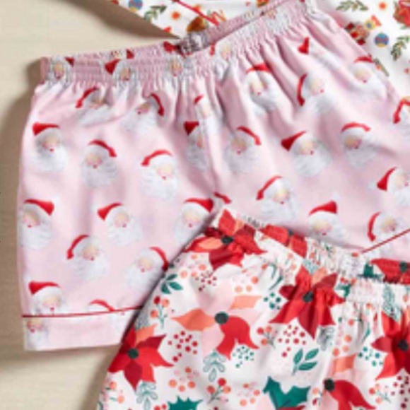NWT MudPie Pajama Christmas Holiday Santa Shorts Sz Large - Picture 5 of 6